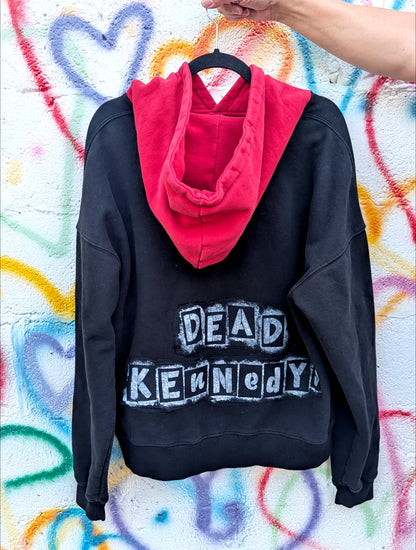Dead Kennedys upcycled hoodie- gender neutral womens XL men's M