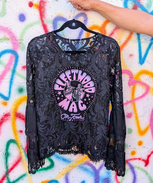 The Second Hand News Lace Fleetwood Mac top- Large
