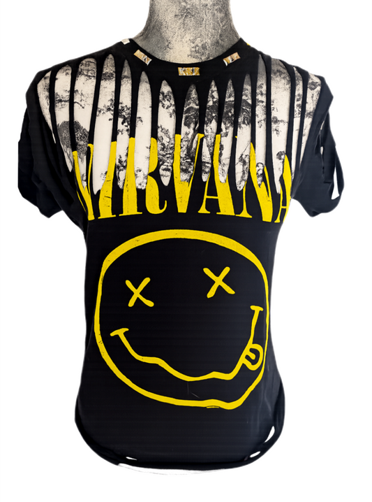 Distressed classic Nirvana tee- womens Small