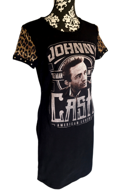 Womens JOHNNY CASH T-shirt Dress-MEDIUM