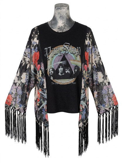 Pink Floyd/ Flower fringed Rockimono