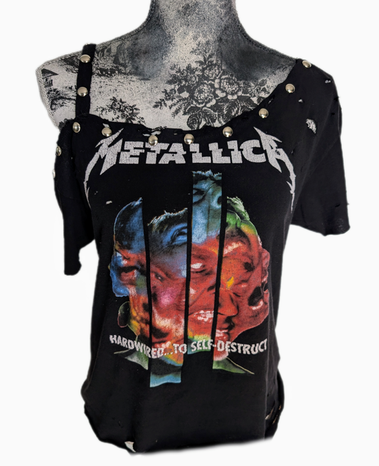 Reworked Metallica tee- womens MED