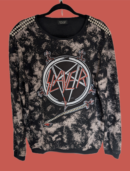 Gender neutral SLAYER reworked Studded long sleeve- men's M/ womens L