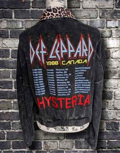 Womens button up DEF LEPPARD top- size L/ XL fit