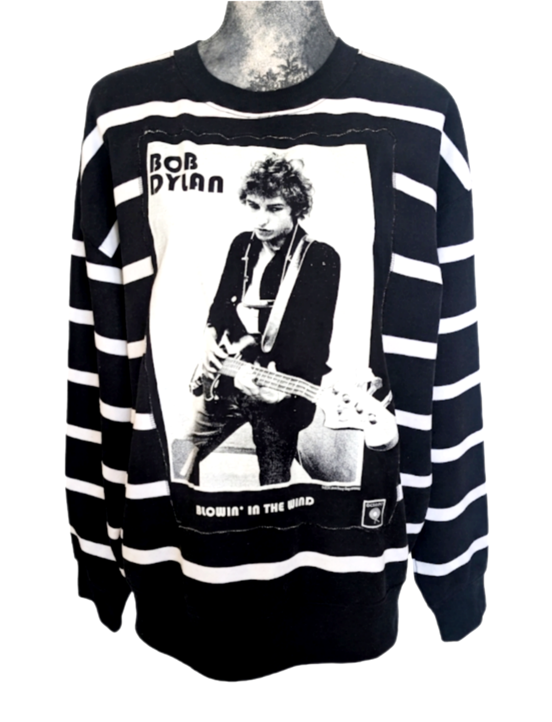 Womens Bob Dylan striped sweatshirt- XL