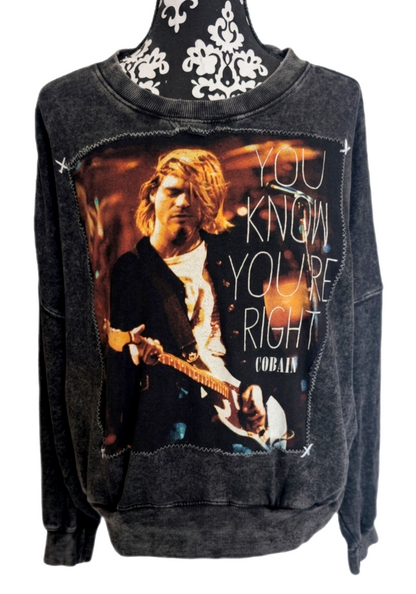 You Know You're Right Kurt sweatshirt- womens MEDIUM