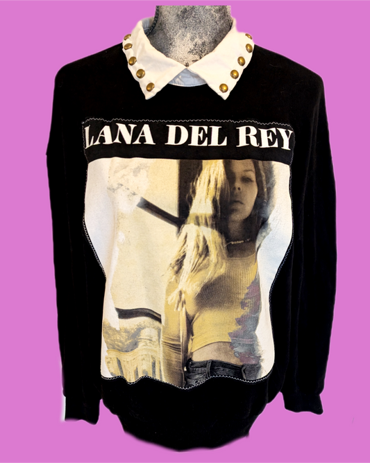 Womens collared Lana Del Ray sweatshirt- size Large