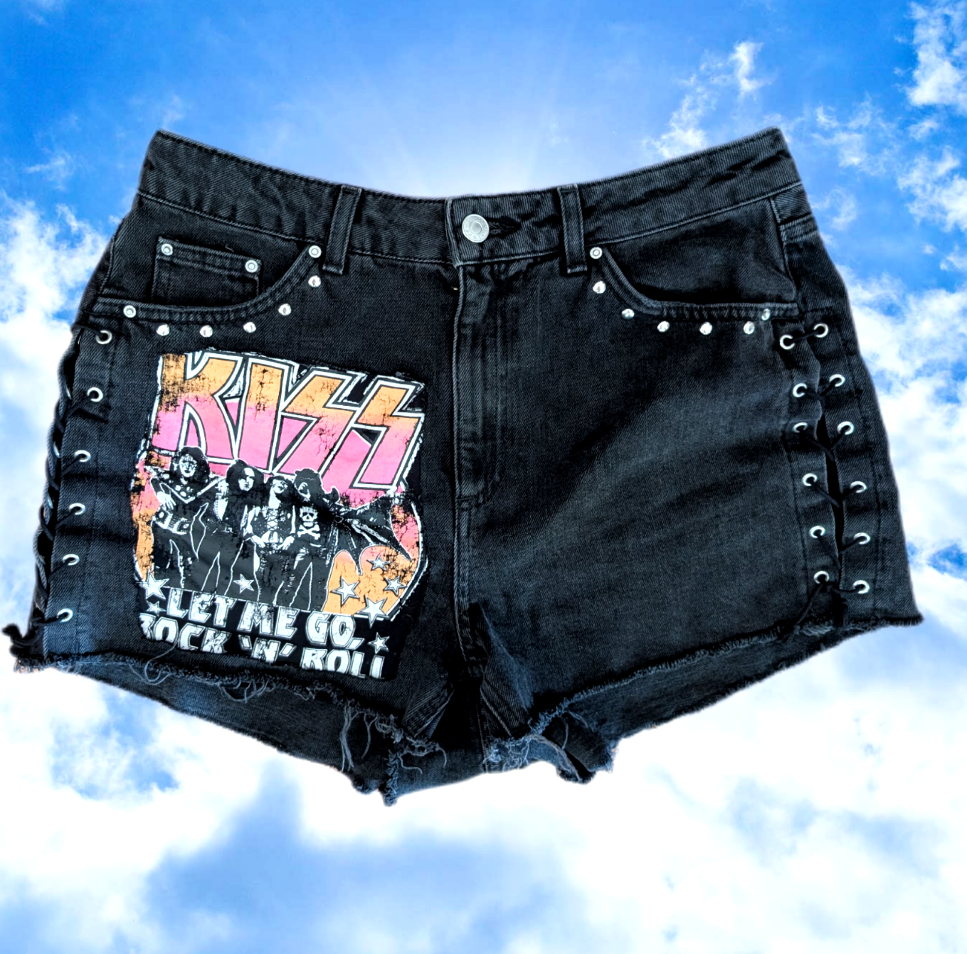 KISS reworked denim shorts- size 7/8