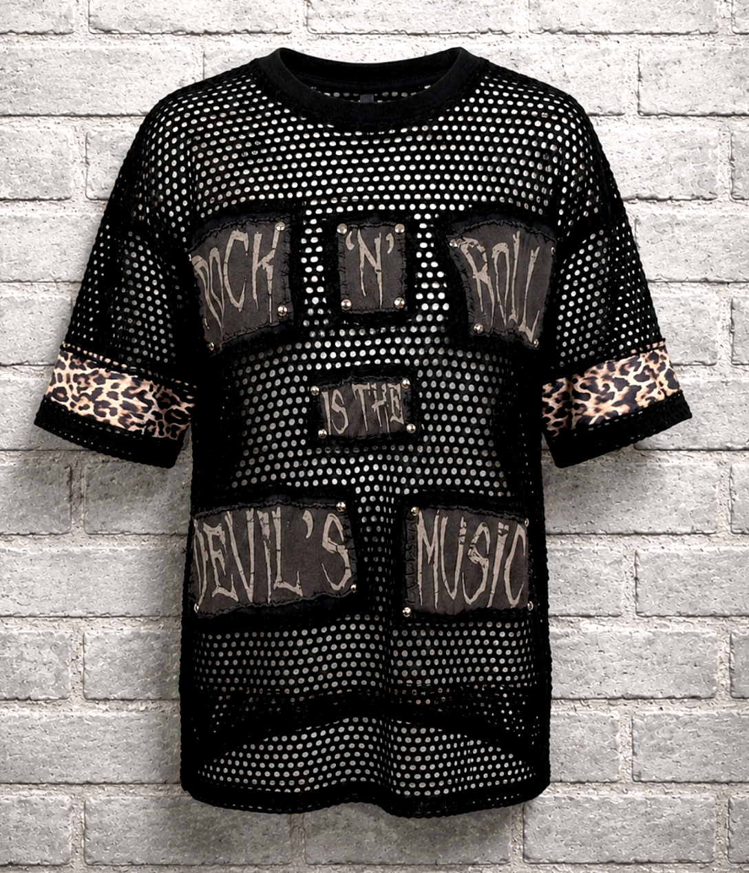 Mesh Rock N' Roll is the Devil's Music top- womens L