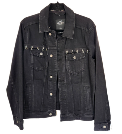 Mens black denim Pantera Jacket- S/M fit CLEARANCE!