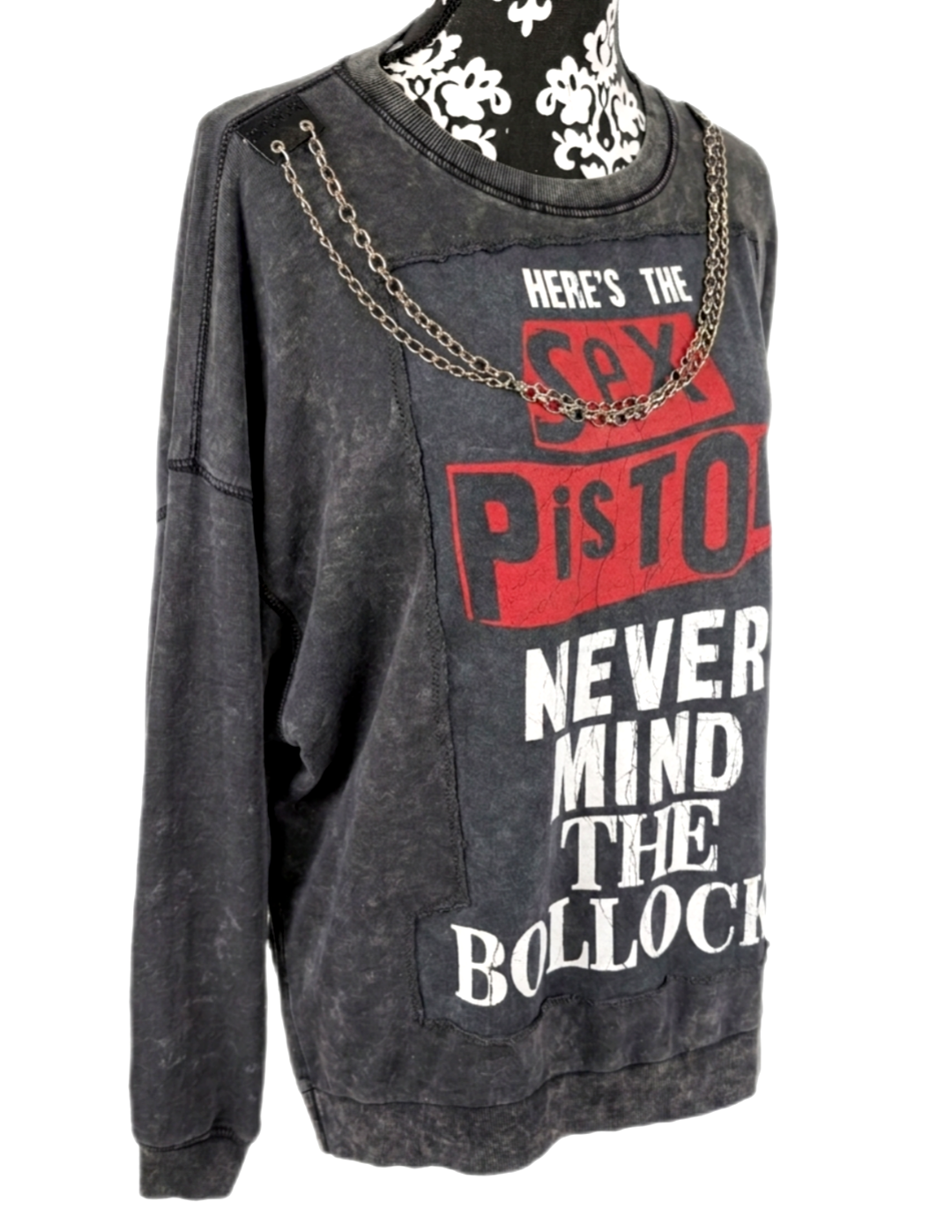 Womens SEX PISTOLS sweater with chain- size XL