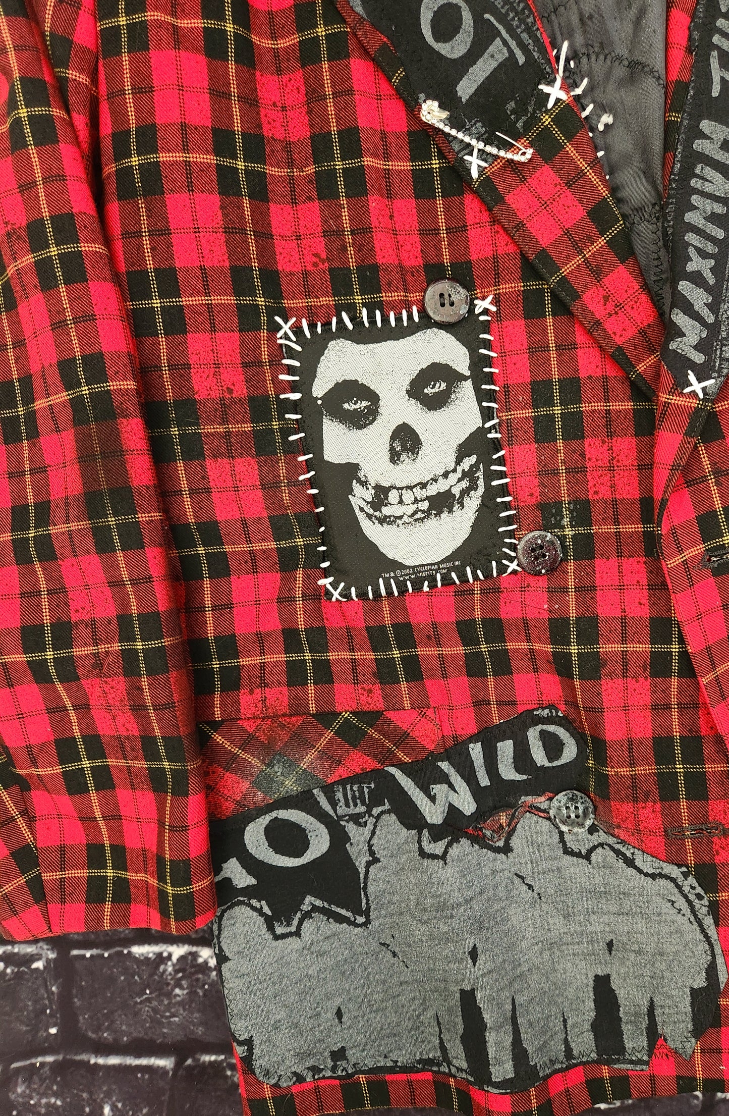 Womens plaid PUNK rock blazer- size L/ XL