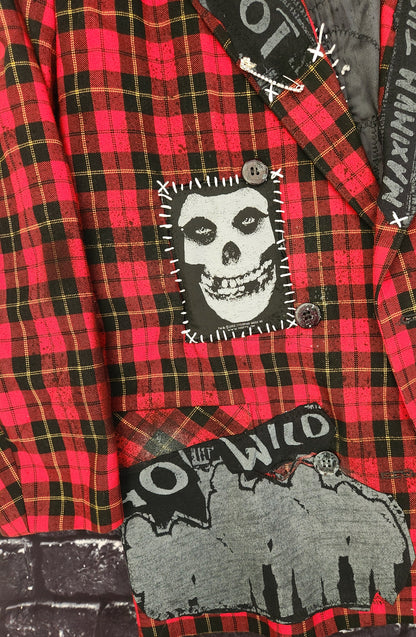 Womens plaid PUNK rock blazer- size L/ XL