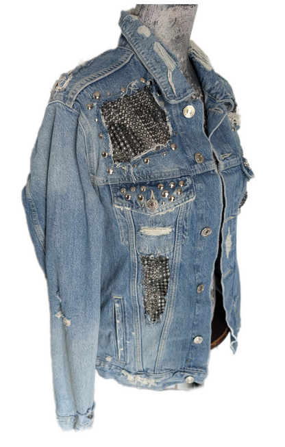 Womens Ramones Distressed reworked jacket- size Large