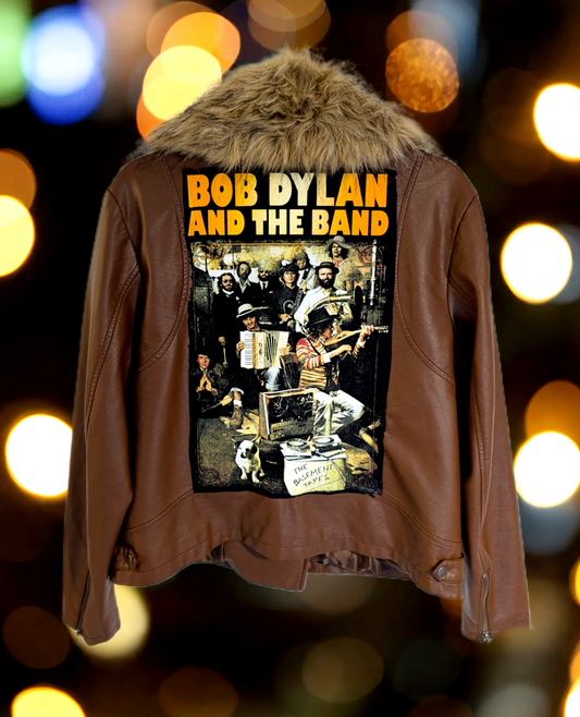 Womens faux leather Bob Dylan jacket- size XL