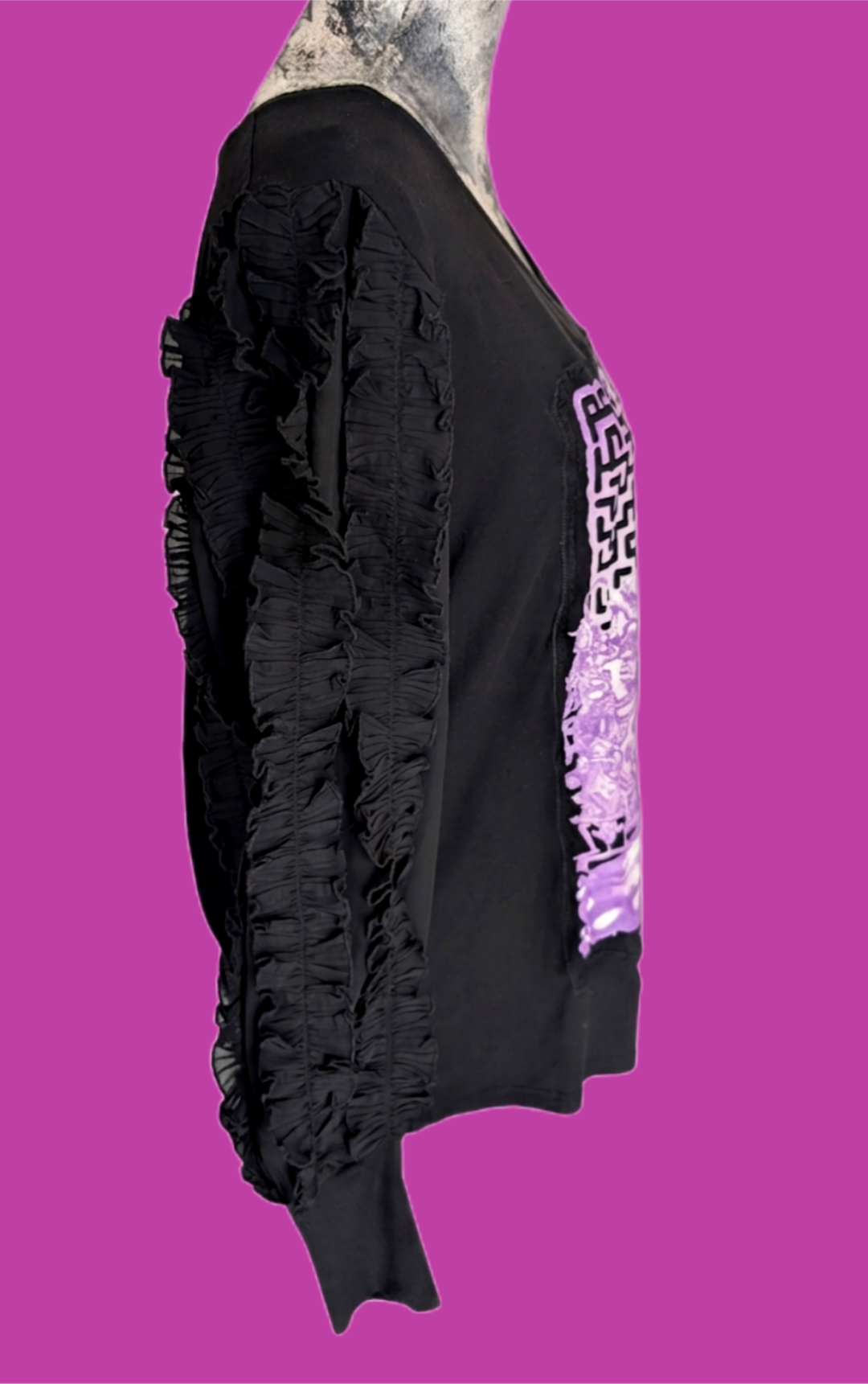 Womens LABRYINTH top with ruffled sleeves - size XL