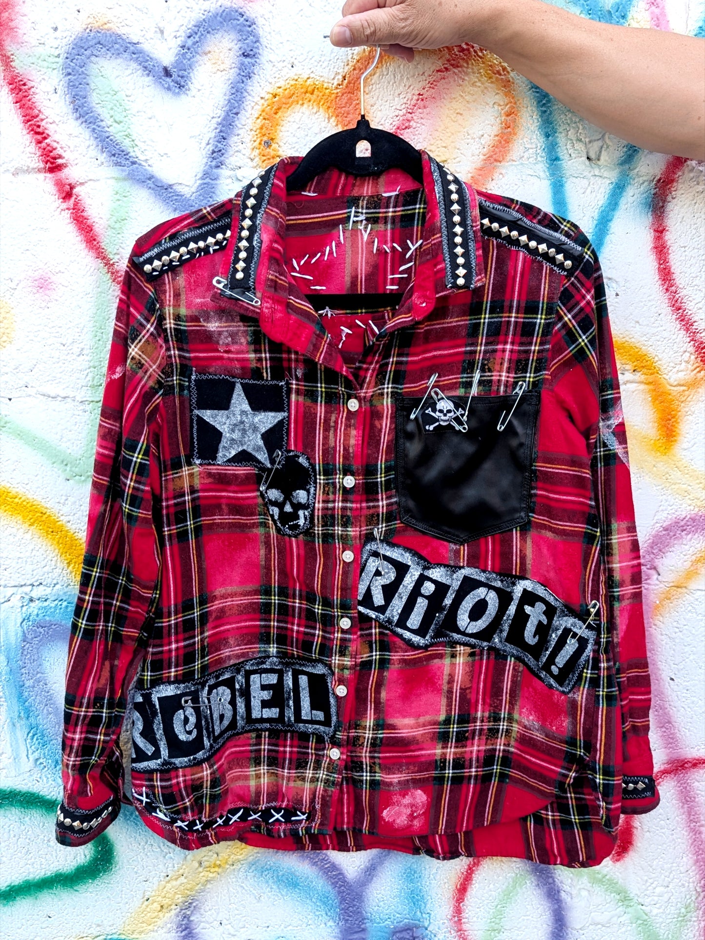 Punk Rock flannel- womens M/ Large
