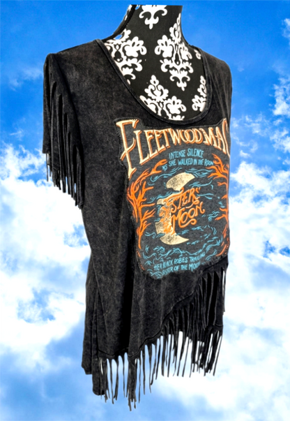 Womens fringed Fleetwood Mac reworked tee - size XL
