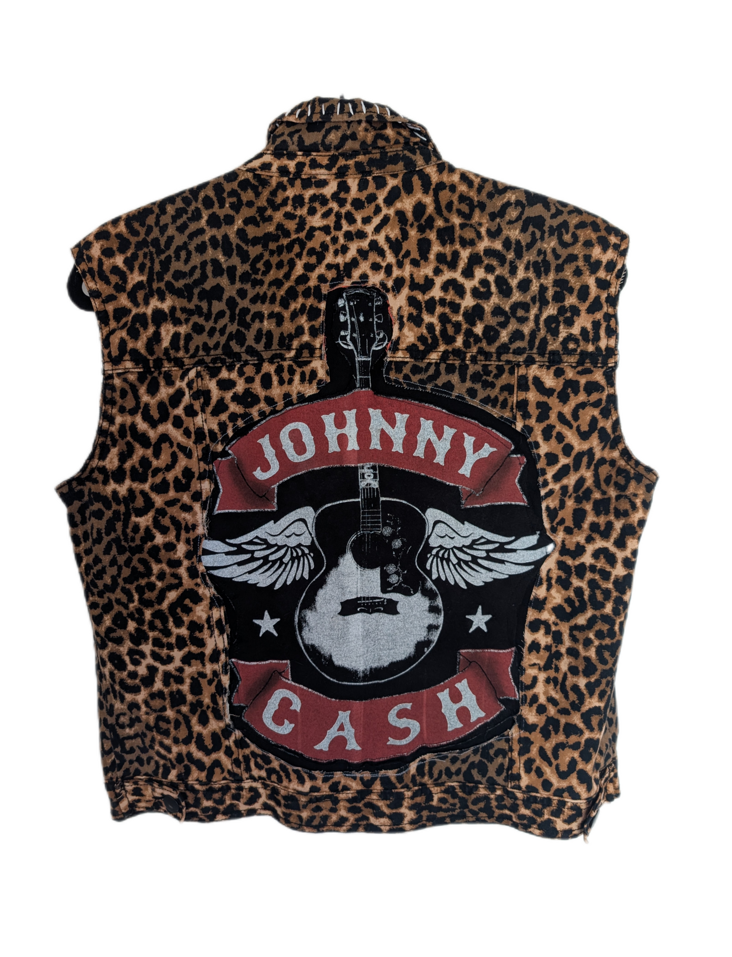Womens Leopard print Johnny Cash vest- Med