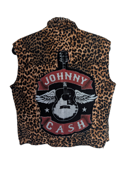 Womens Leopard print Johnny Cash vest- Med