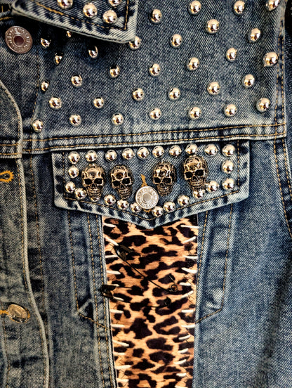 Die Die My Darling cropped Misfits punk denim jacket- womens XL