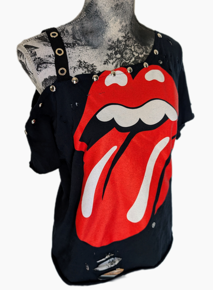 Reworked Rolling Stones tee- size L