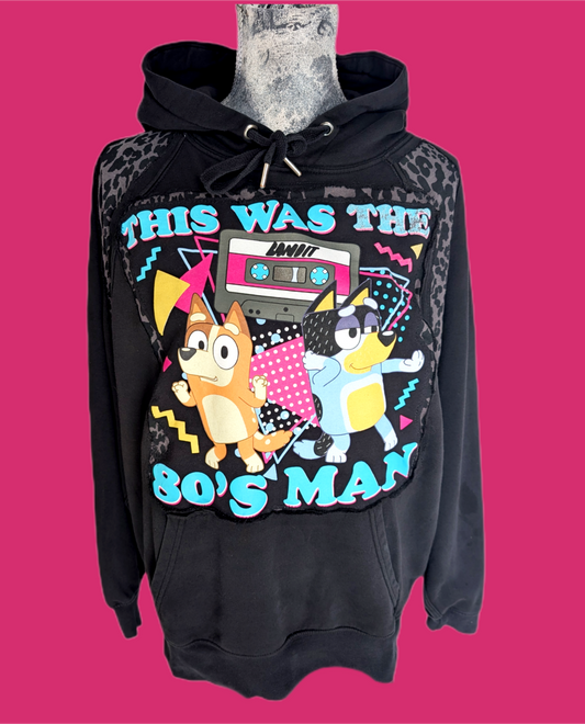 This was The 80s Bluey reworked Hoodie- womens Large