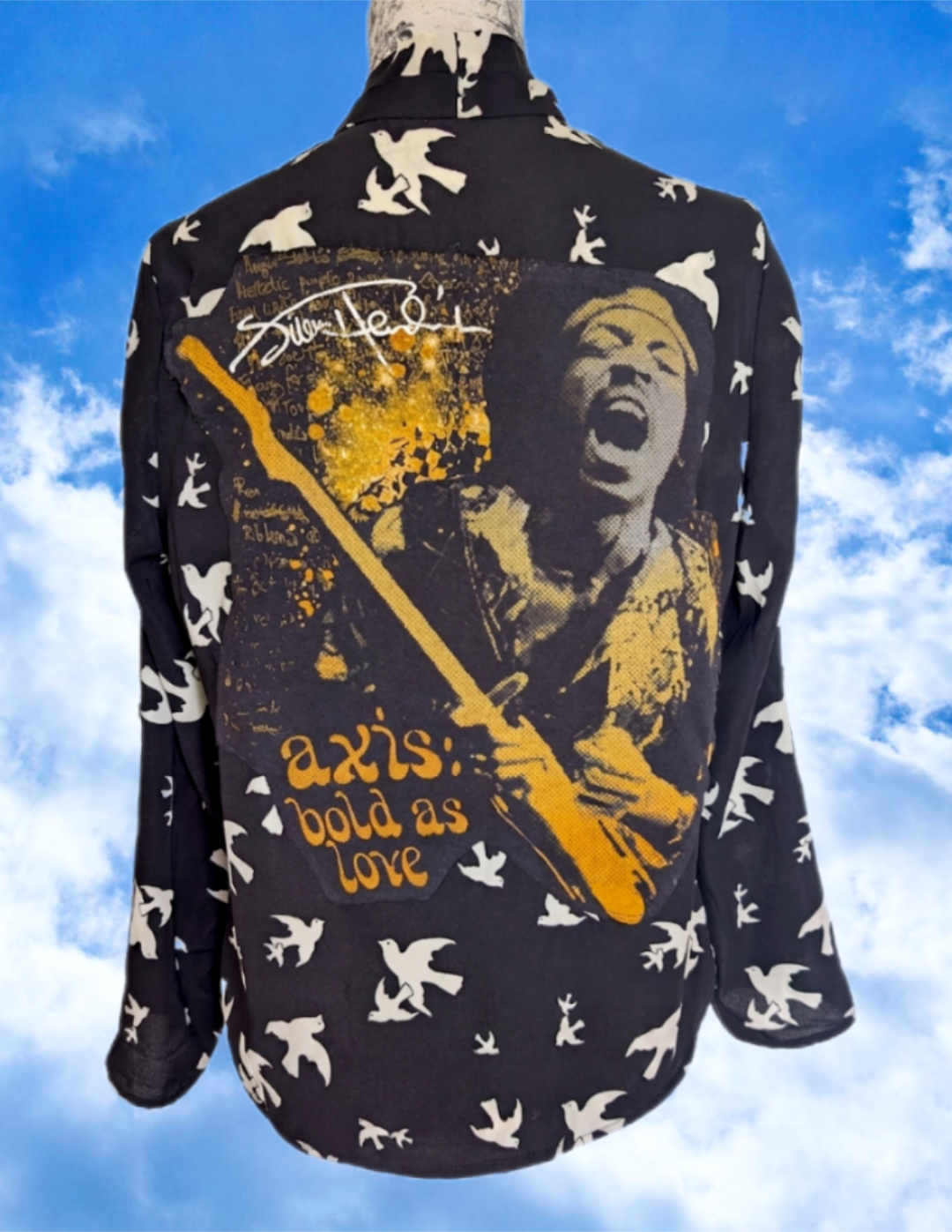 JIMI Hendrix sheer dove blouse - size Medium