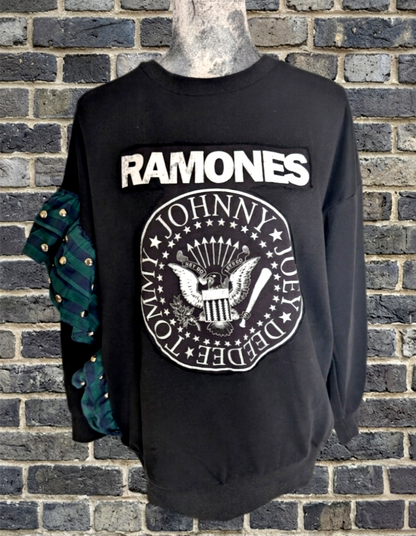 Womens RAMONES punk rock sweatshirt - size L-XL