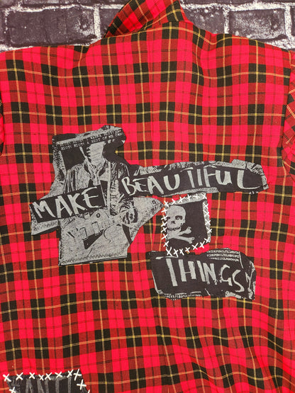 Womens plaid PUNK rock blazer- size L/ XL