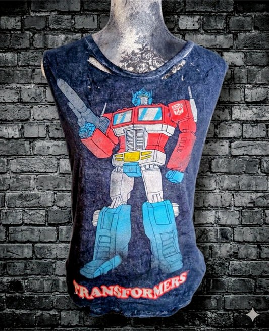 Womens reworked Transformers Tank top- MEDIUM