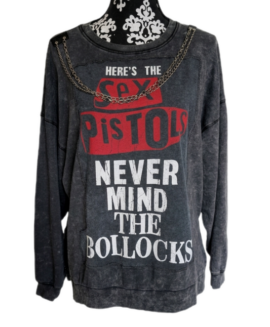 Womens SEX PISTOLS sweater with chain- size XL