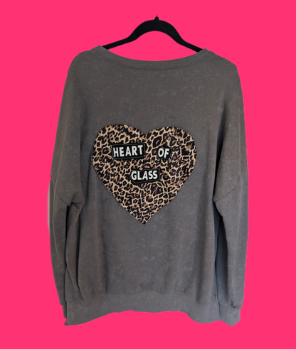 Womens reworked BLONDIE Heart of Glass sweatshirt- size XL