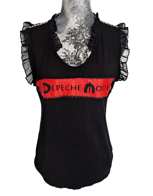 Womens Depeche Mode sleeveless with frills- size Large