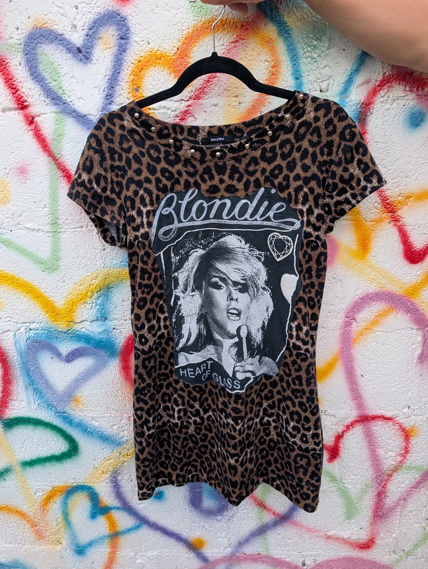 Womens leopard Blondie T-shirt Dress- size Med