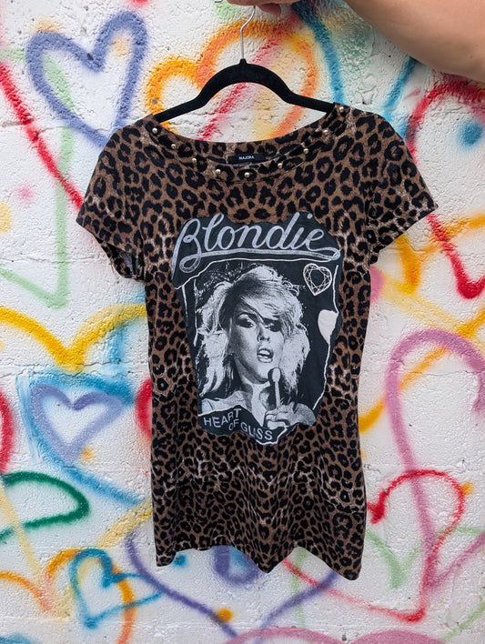 Womens leopard Blondie T-shirt Dress- size Med
