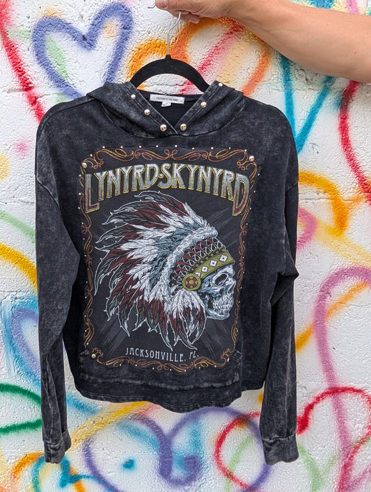 Womens Lynyrd Skynyrd studded Hoodie- MEDIUM