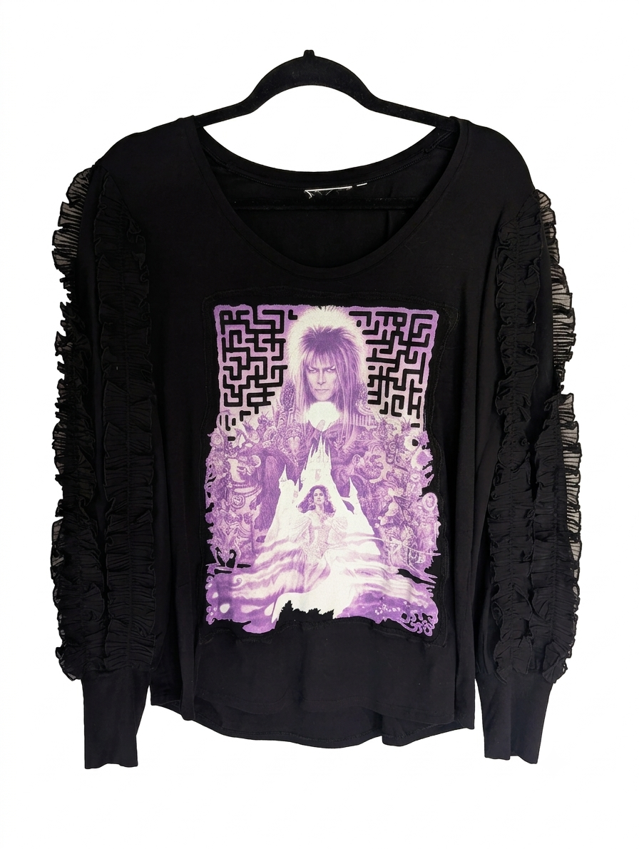 Womens LABRYINTH top with ruffled sleeves - size XL