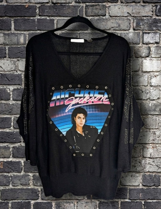 Womens  Michael Jackson sparkly top- size XL