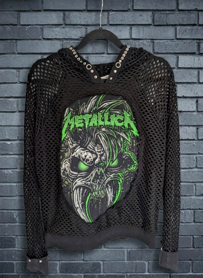 Womens mesh METALLICA Hoodie top- size L