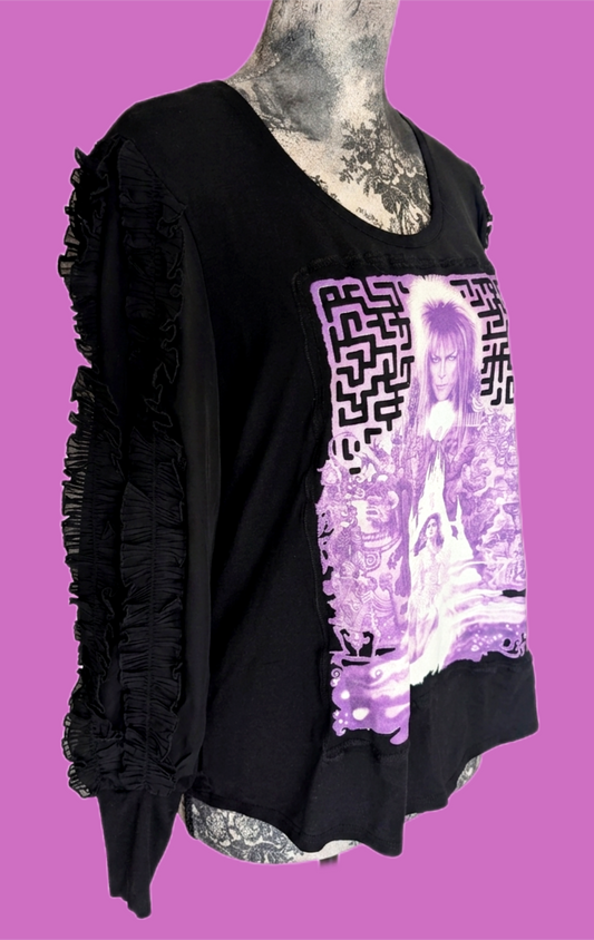 Womens LABRYINTH top with ruffled sleeves - size XL