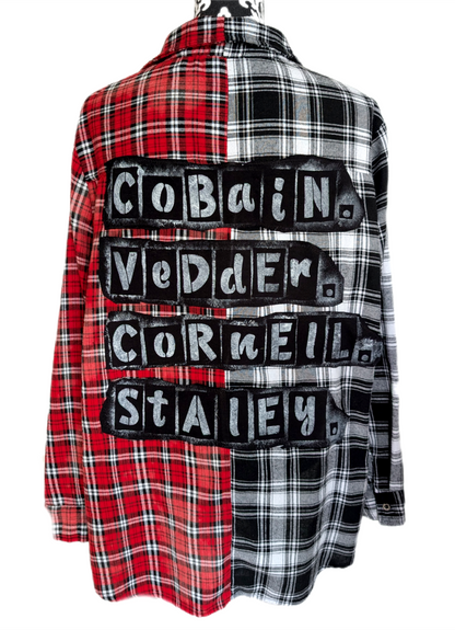 Gender Neutral 90s Grunge Greats flannel top- womens XL men's M