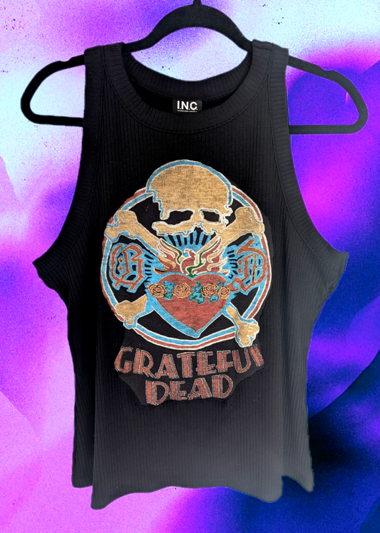 Womens Grateful Dead Upcycled tank top- size Large