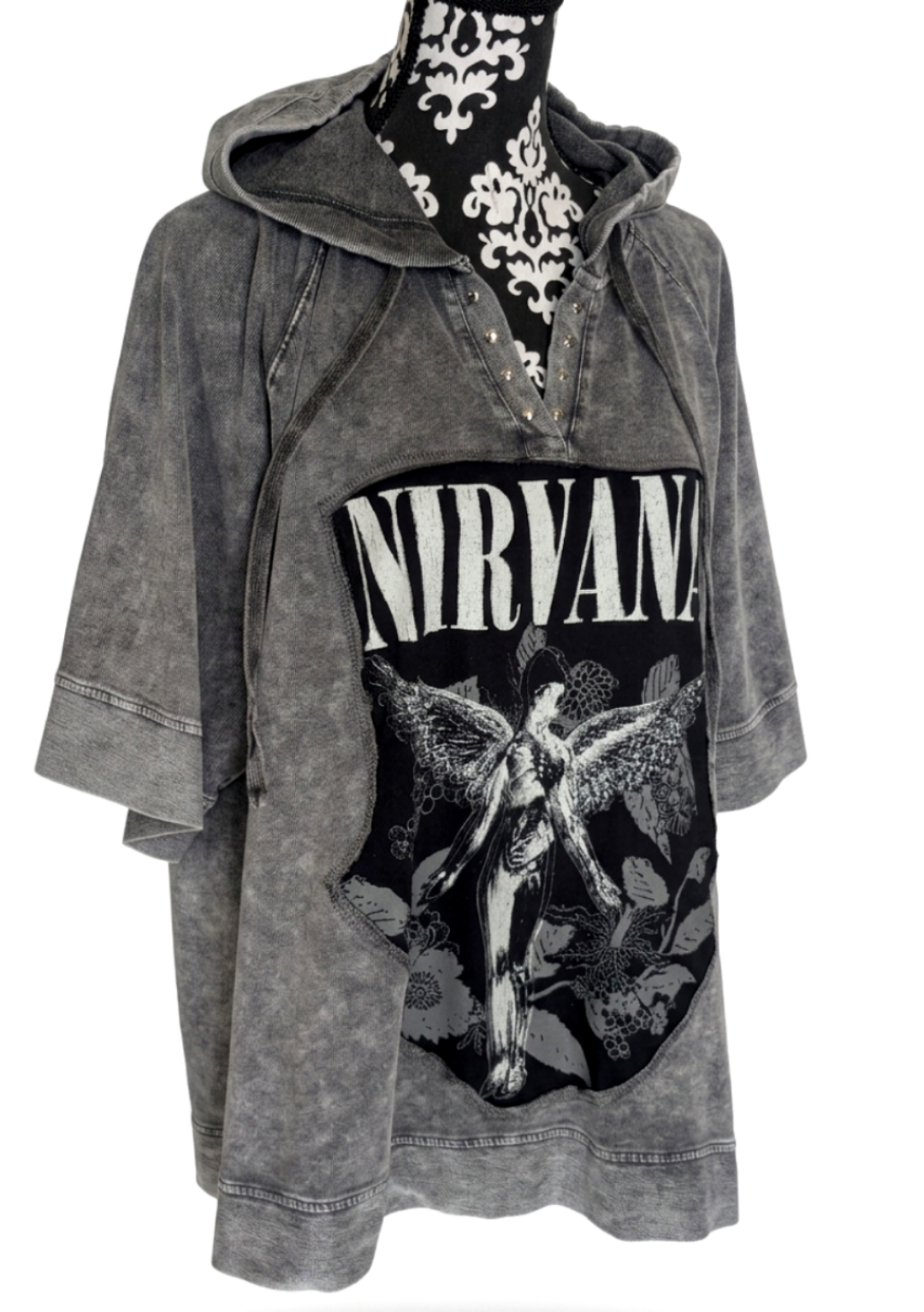 Womens Plus size Nirvana sweatshirt/ hoodie short sleeve 2/3X