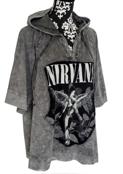 Womens Plus size Nirvana sweatshirt/ hoodie short sleeve 2/3X