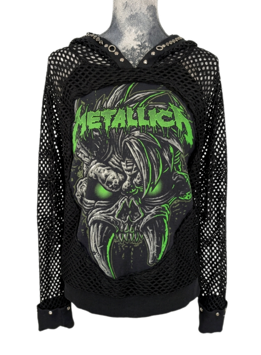 Womens mesh METALLICA Hoodie top- size L