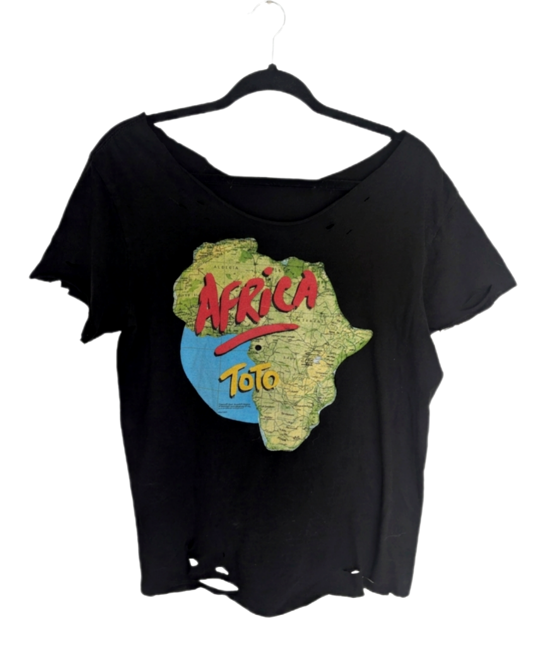 Distressed  TOTO AFRICA tshirt- womens L