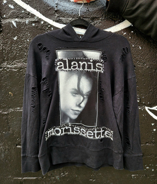 Womens Reworked/ upcycled Alanis Morissette hoodie- size M/L