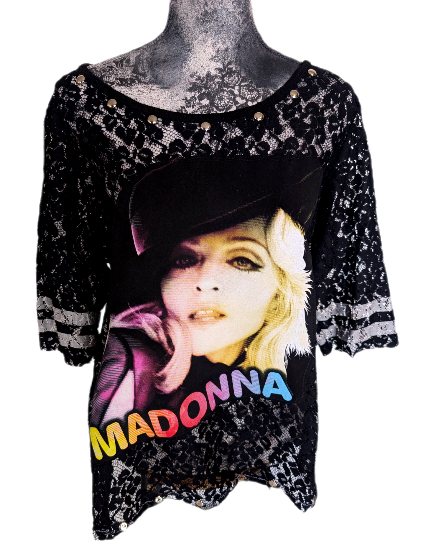 Womens Lace MADONNA top- size L/XL