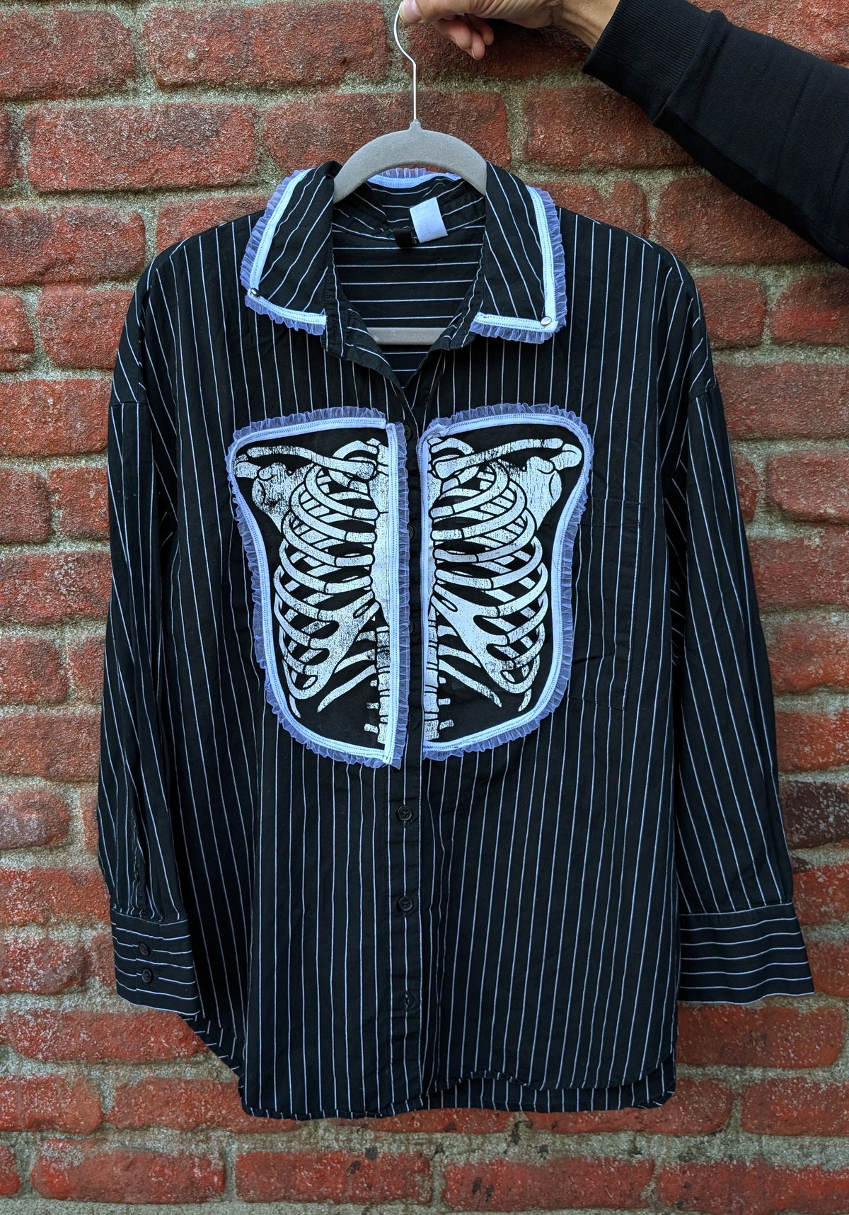 The Zombie pinstripe button up- size XL